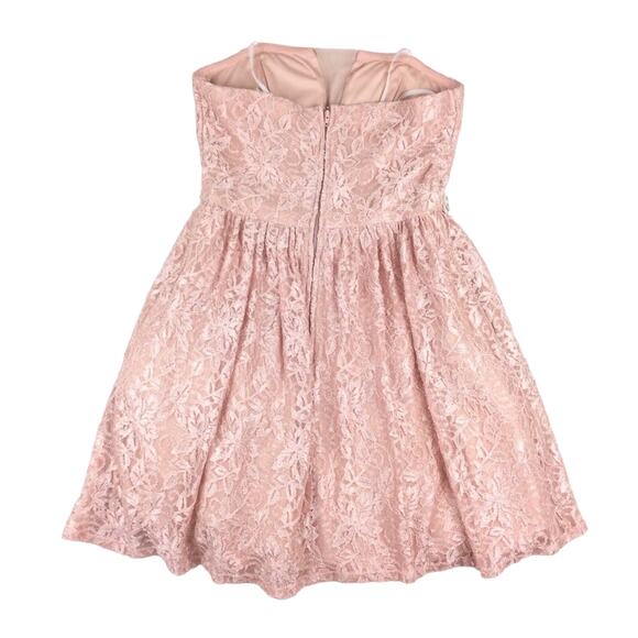 Shimmer Blush Pink Lace Party Strapless Dress 5 Barbie - Picture 6 of 8